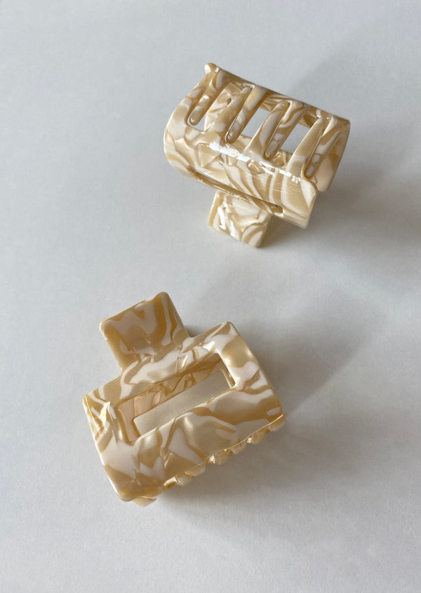 Haarclip in der Farbe Creme Weiss, Claw Clip, Haaraccessoires