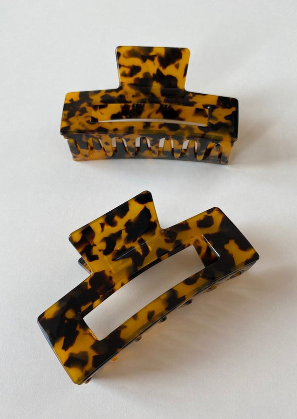 Haarclip in der Farbe Braun, Muster Tortoise, Claw Clip, Haaraccessoires
