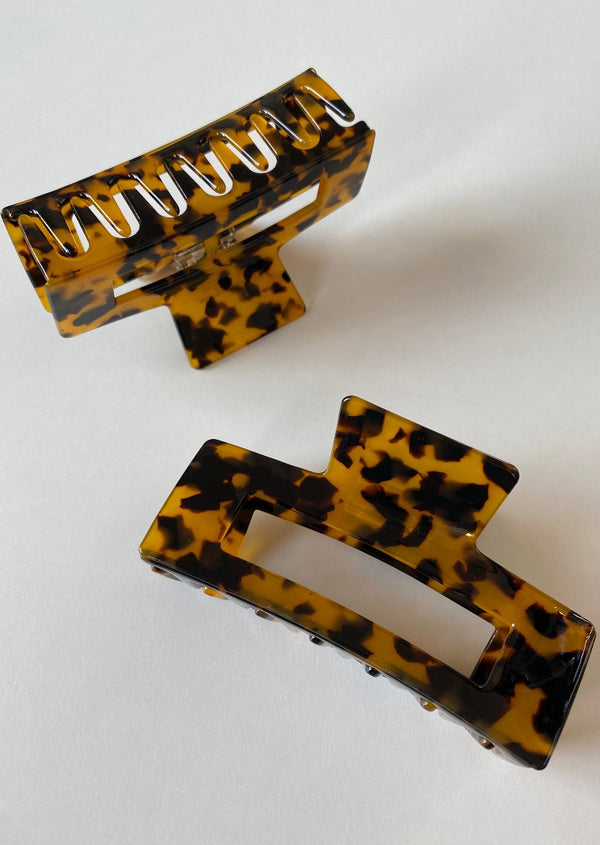 Haarclip in der Farbe Braun, Muster Tortoise, Claw Clip, Haaraccessoires