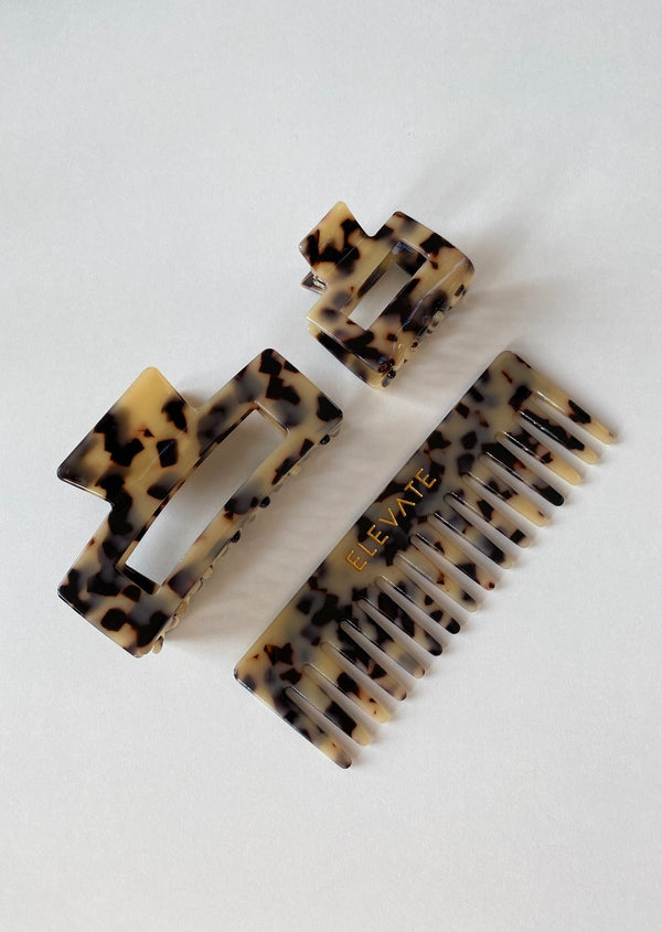 Haarkamm und Haarklammern in Gross und Klein, Hair comb and claw clips in small and big