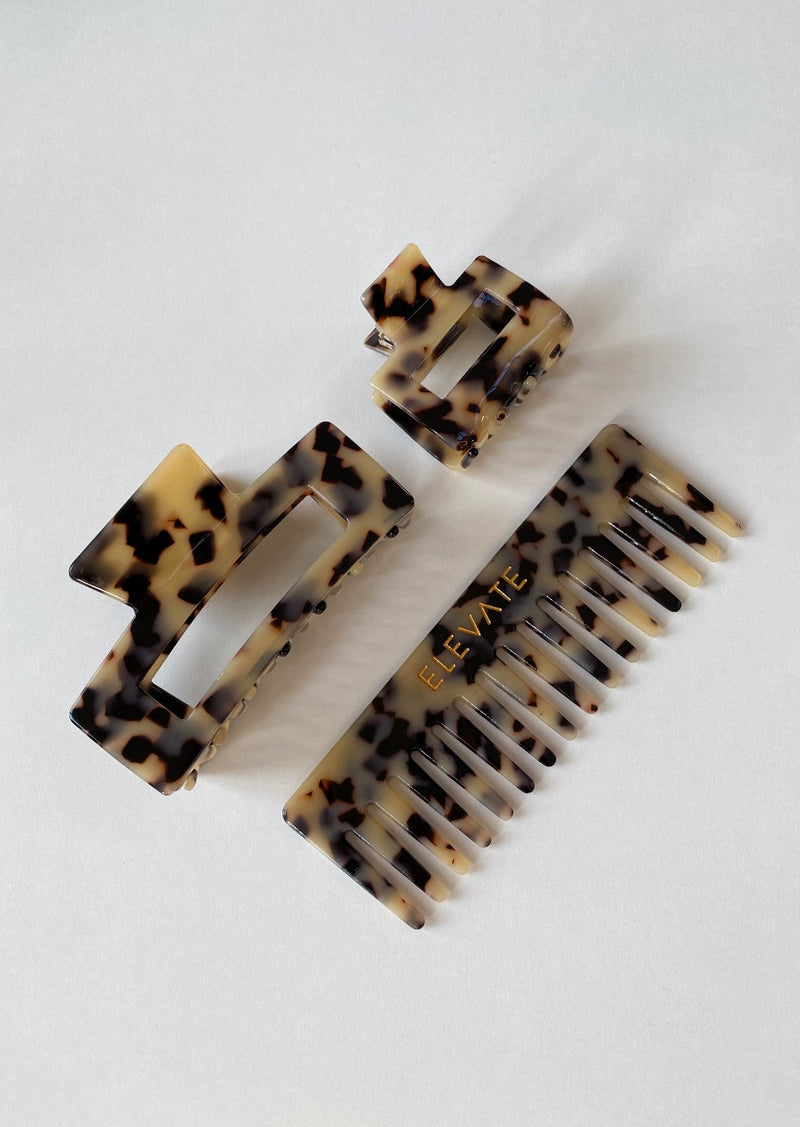 Haarkamm und Haarklammern in Gross und Klein, Hair comb and claw clips in small and big