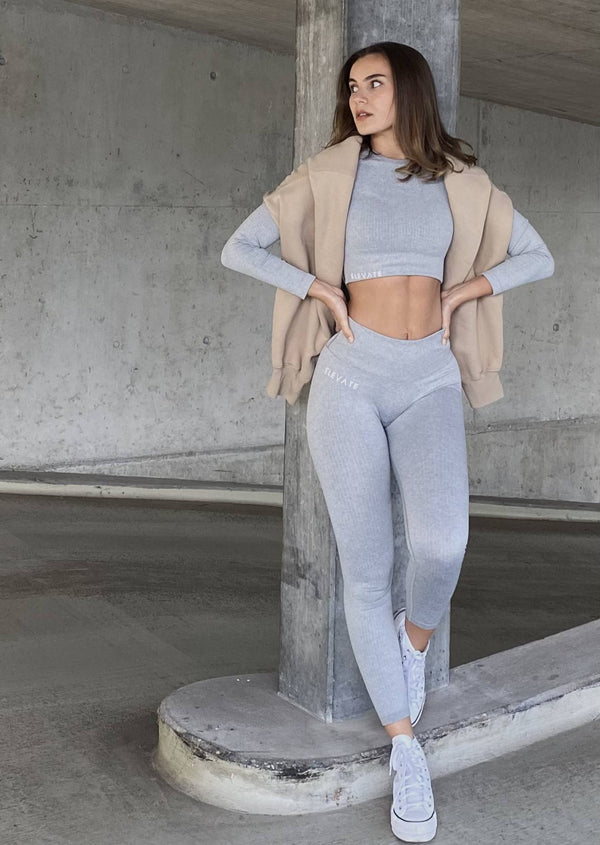 RIBfem Seamless Leggings Light Grey