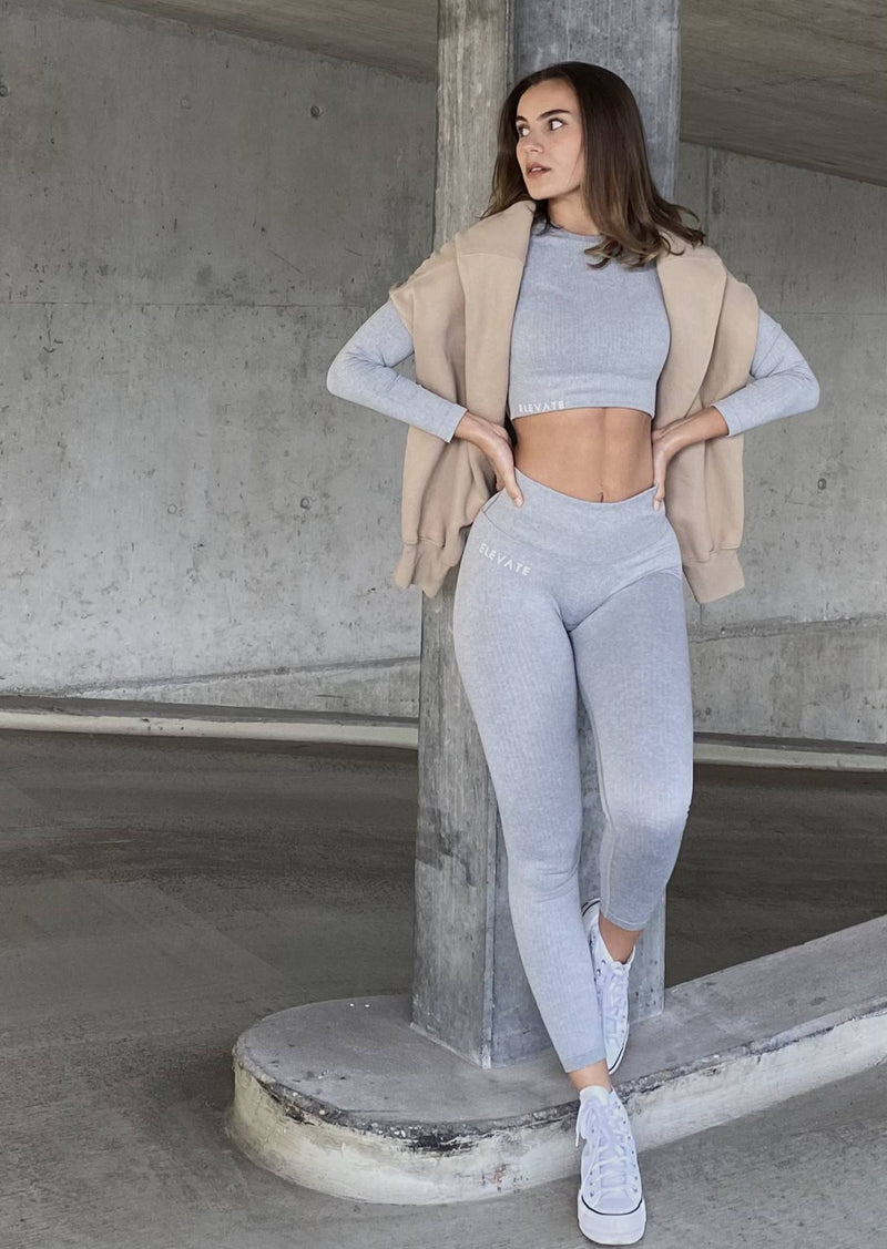 RIBfem Seamless Leggings Light Grey