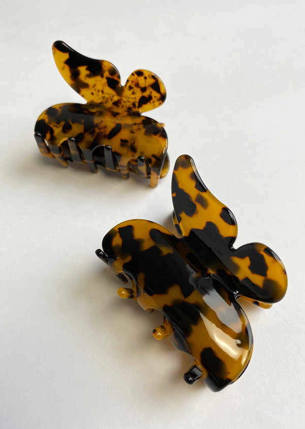 BUTTERFLY CLIP BROWN TORTOISE