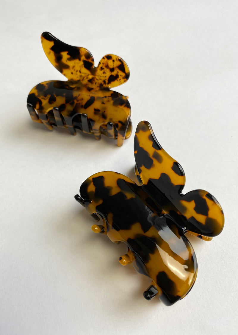 BUTTERFLY CLIP BROWN TORTOISE