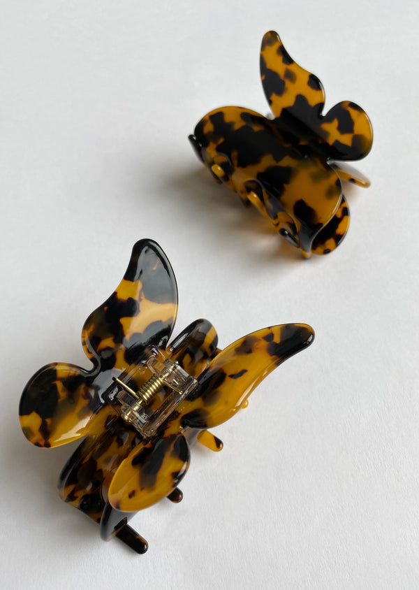 BUTTERFLY CLIP BROWN TORTOISE