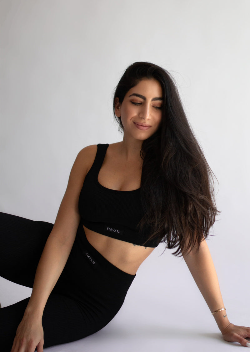 Safari Ribbed U Bra Black