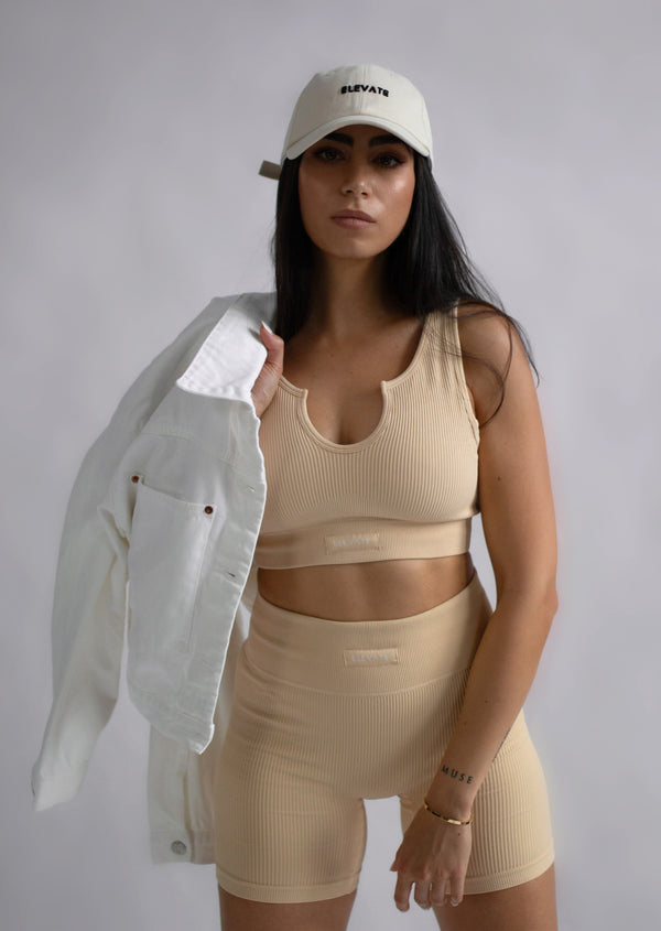 Safari Ribbed V Bra Milk
