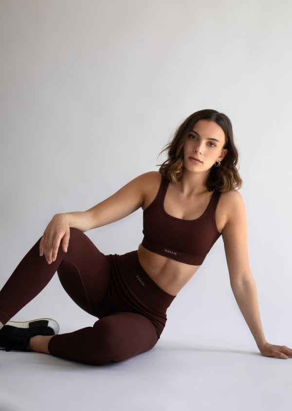 Safari Ribbed Leggings Wine